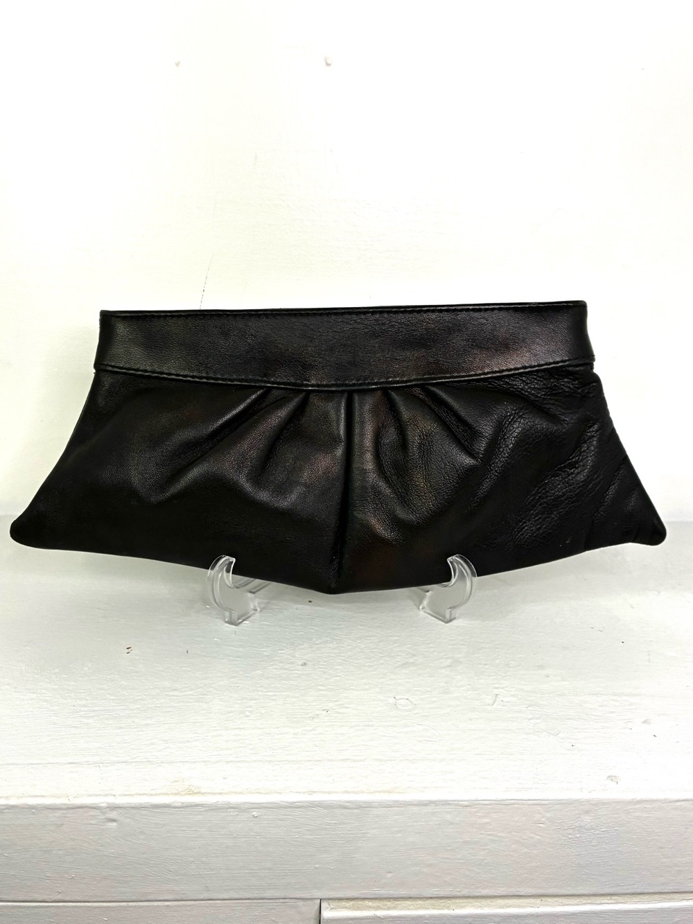 Lauren Merkin Louise
Black Genuine Italian Leather Clutch MINT